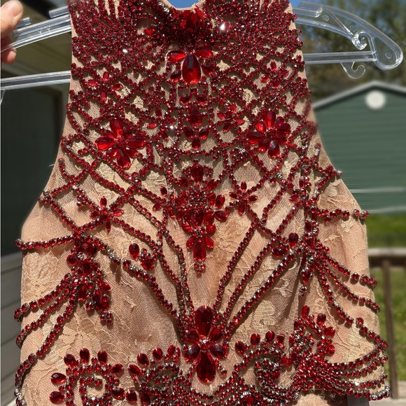 Sherri Hill Red Beaded Prom Dress - Picture 8 of 12